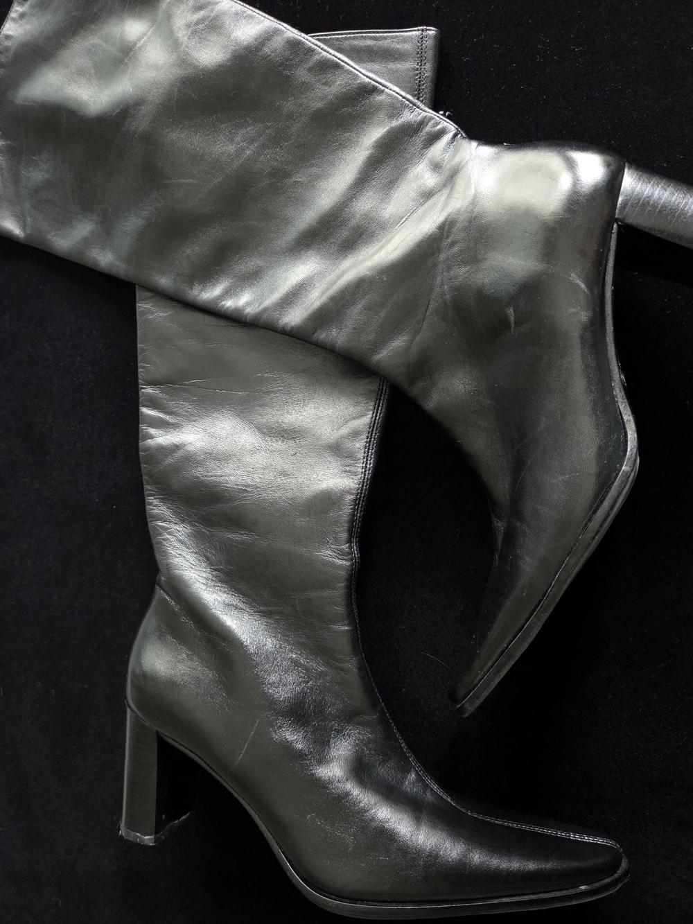Banana Republic Black Leather Knee Boots